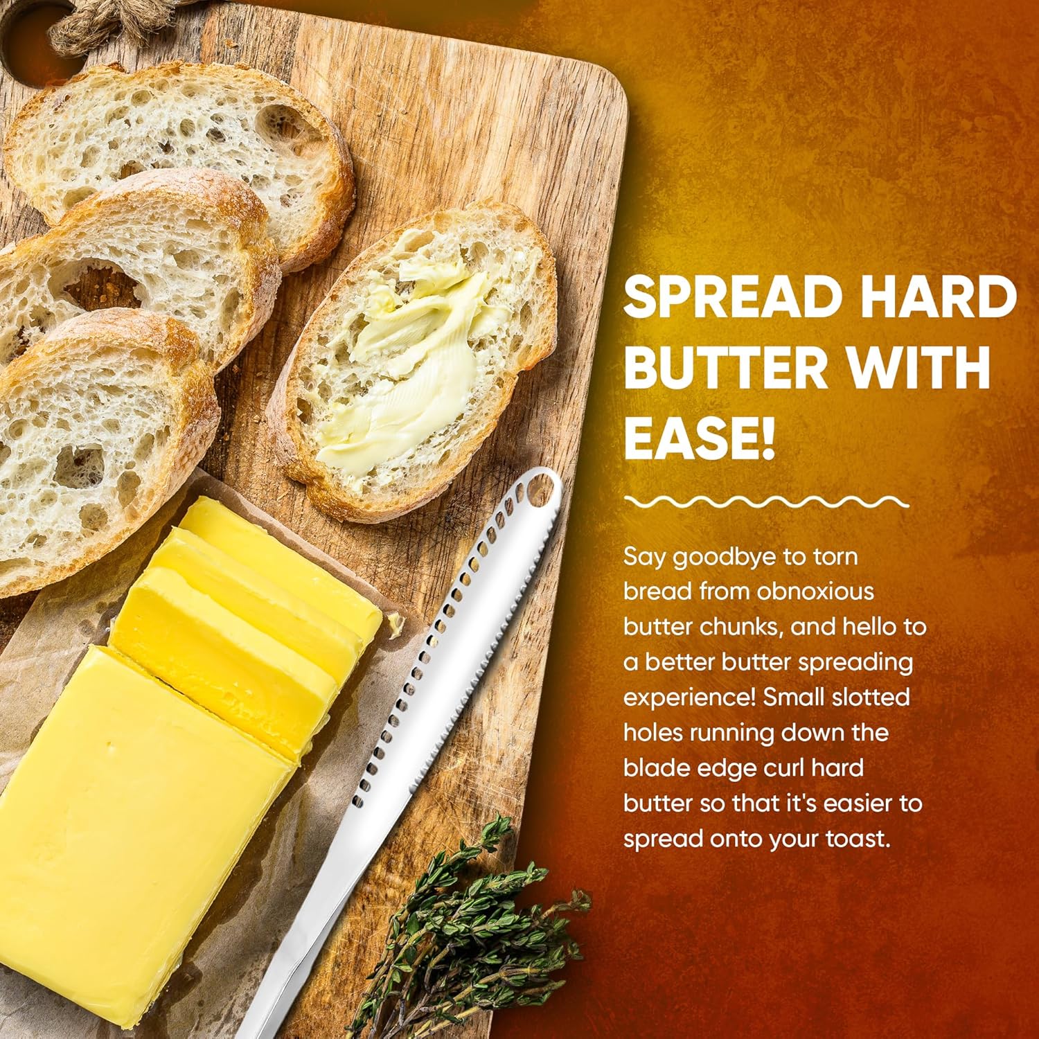 Simple preading Stainless Steel Butter Spreader knife, Butter Knife - 3 in 1 Kitchen Gadgets 2 knifes