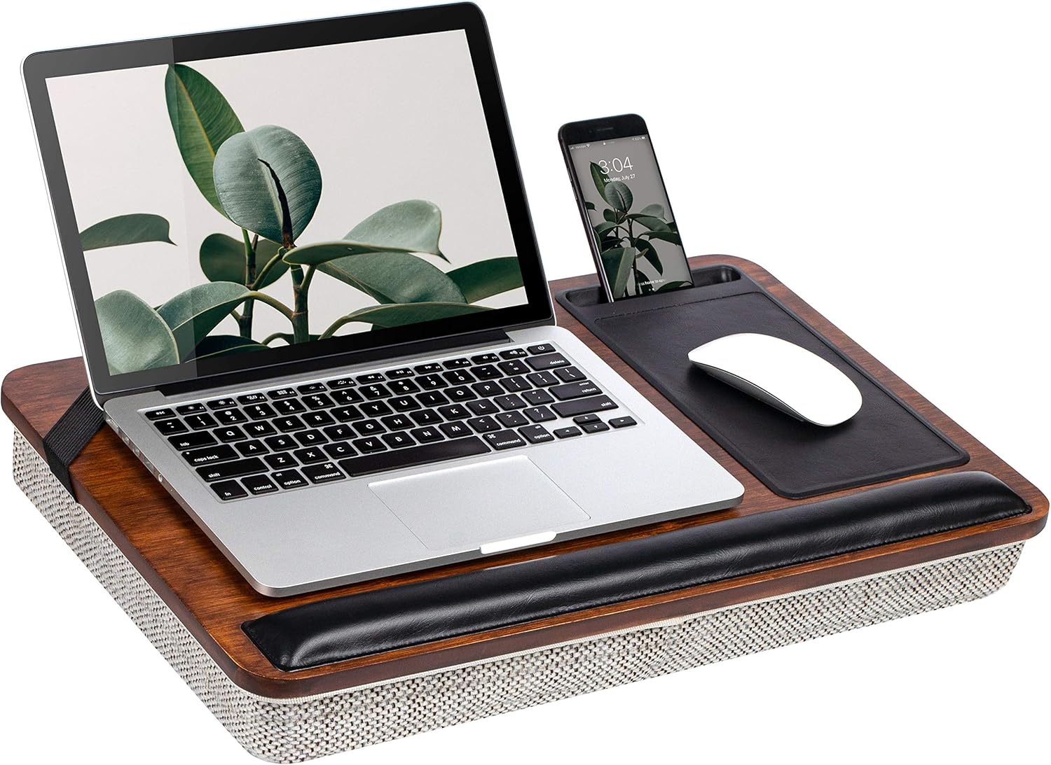 Rossie Home Premium Bamboo Lap Desk with Wrist Rest, Mouse Pad, and Phone Holder - Fits Up to 15.6 Inch Laptops - Espresso - Style No. 91712 : Everything Else