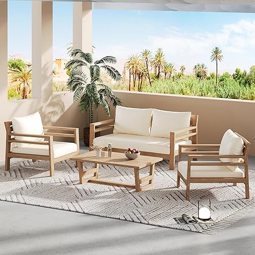Christopher Knight Home Jamaia 4 Pieces Acacia Furniture Set, Patio