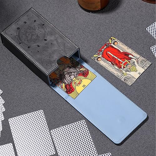 Miniatura 4 de Funda de piel sintética para cartas de tarot, diseño de luna, funda protectora para la mayoría de cartas de tarot de tamaño estándar, cartas góticas