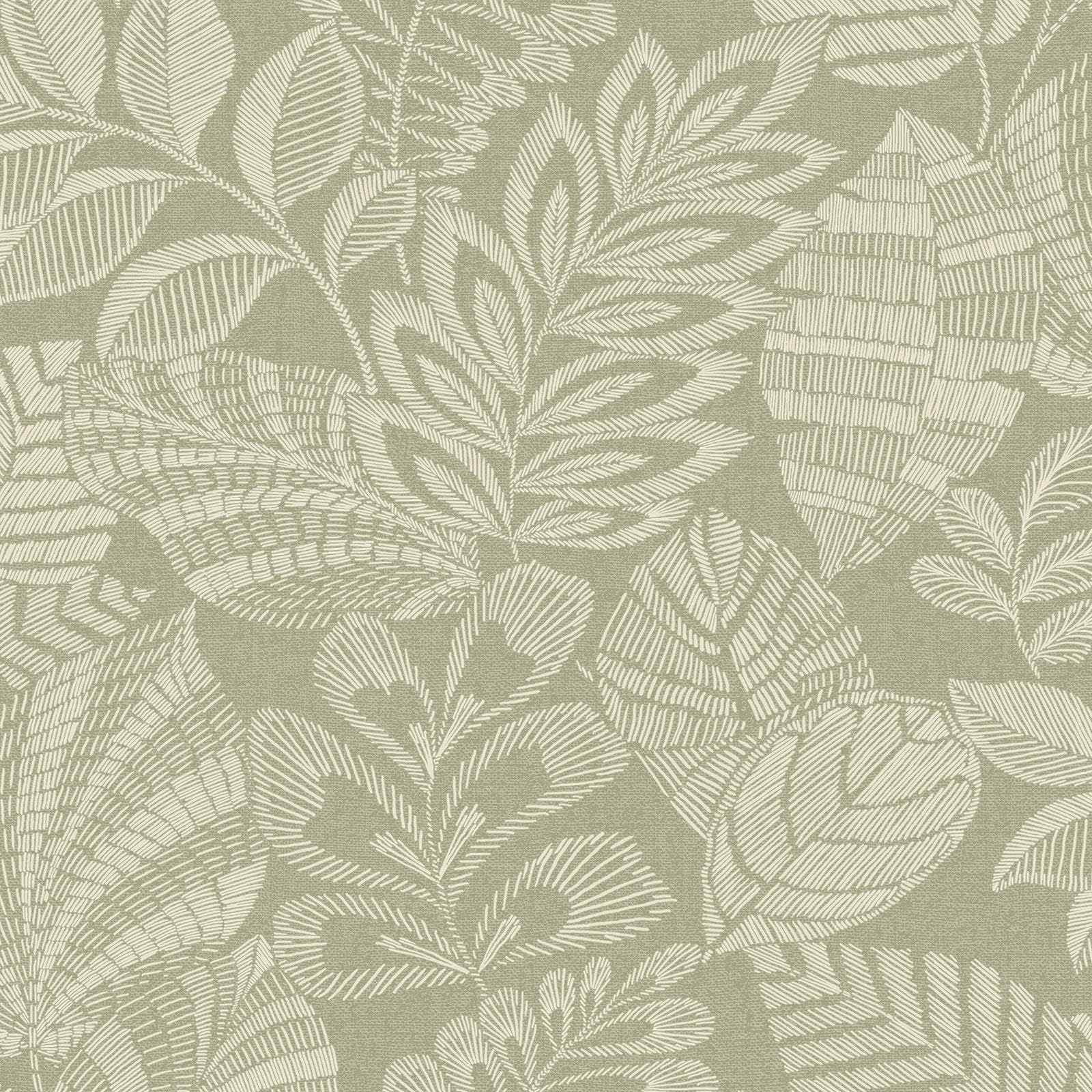 Papier peint vert Grandeco Madou A86402 vinyle expansé sur intissé 10m