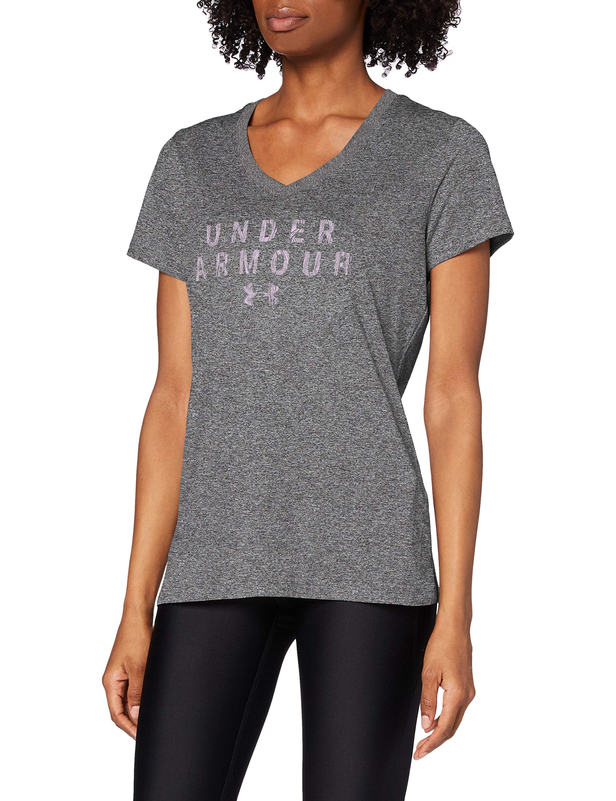 Under Armour Damen Kurzarmshirt Tech SSV Graphic, Grau, XS, 1328881-010
