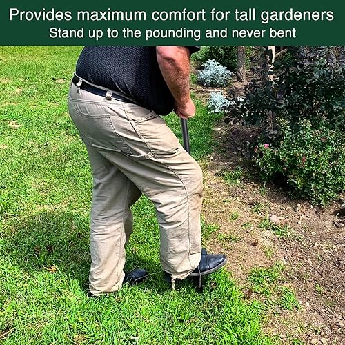 Miniatura 5 de Herramienta de cortacésped, herramienta manual de bordeadora de césped con base ancha, mango largo de 39 pulgadas, borde de mano de acero, pala de