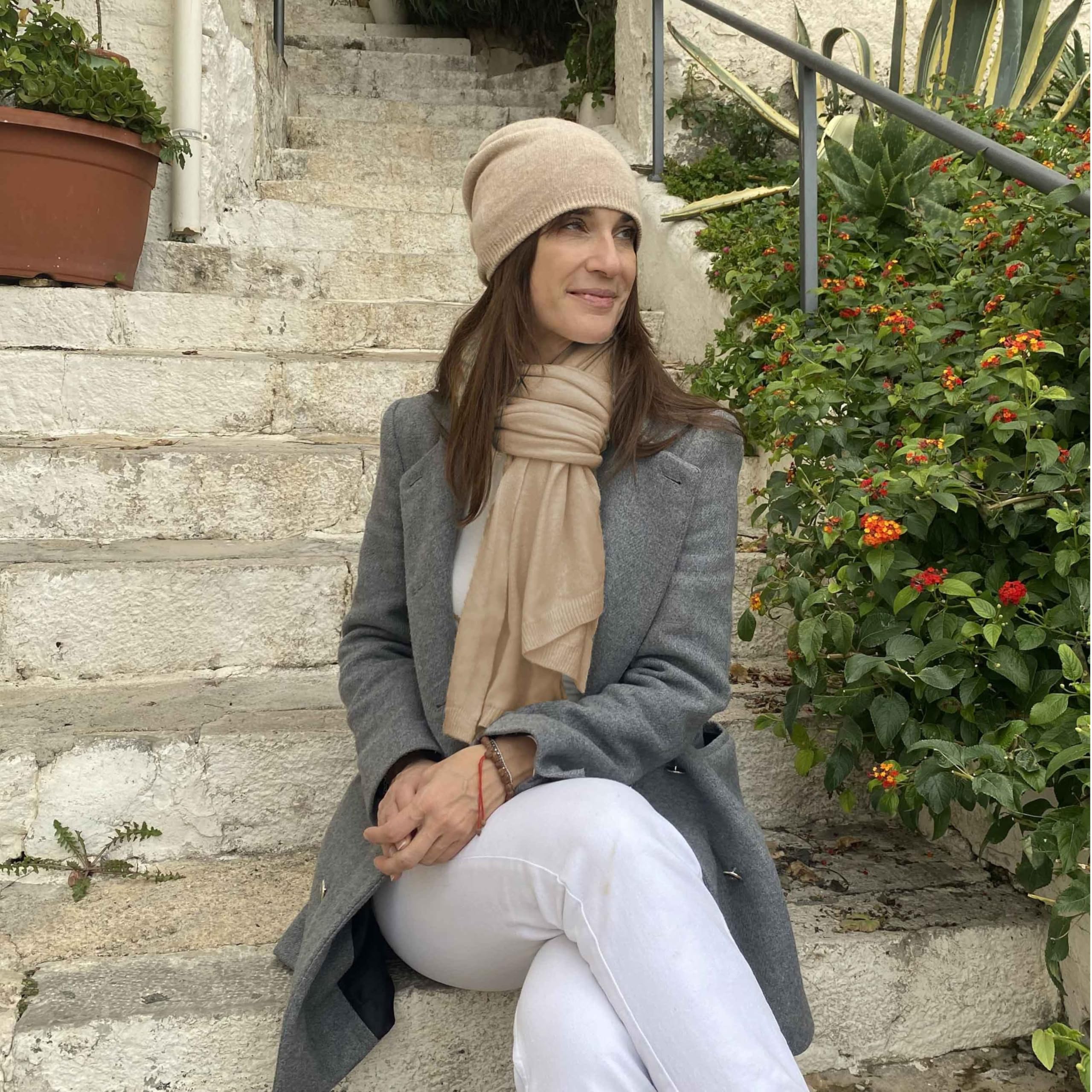 Sciarpa Misto Cashmere Donna Invernale Artigianale MADE IN ITALY - Scialle Coprispalle Donna Elegante in Cachemire, Lana e Viscosa