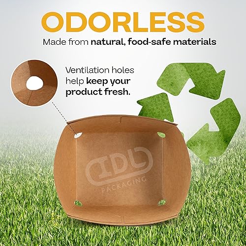 Miniatura 4 de IDL Packaging Cesta de bayas de pinta, marrón (paquete de 500), recipientes de cartón fuertes y seguros para alimentos para congelar o almacenar