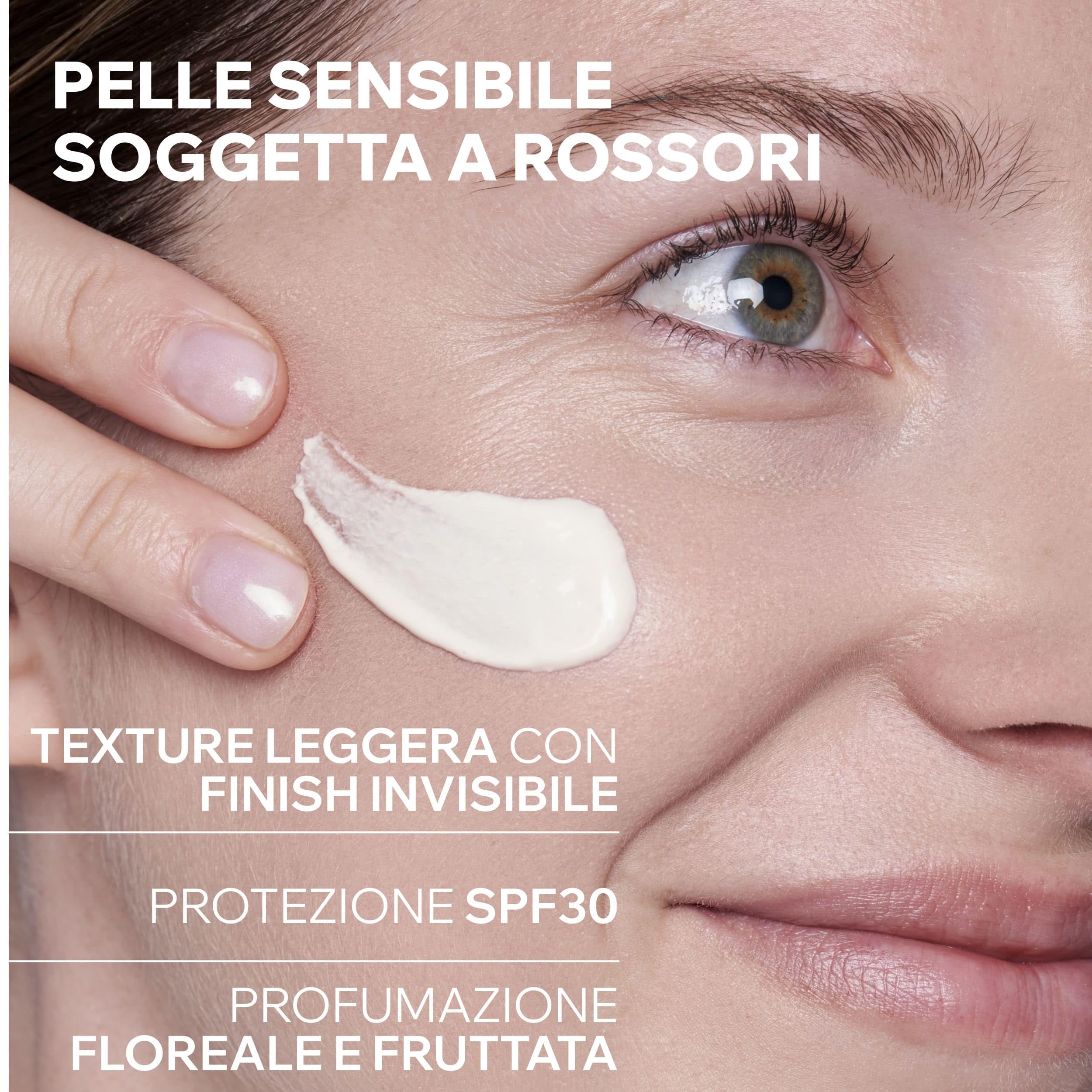 Uriage Roseliane Crema Viso Idratante Anti-Rossori SPF30 con Estratto di Ginseng e Alghe - Riduce i rossori, fornisce un'azione lenitiva di lunga durata. Profumo floreale e fruttato