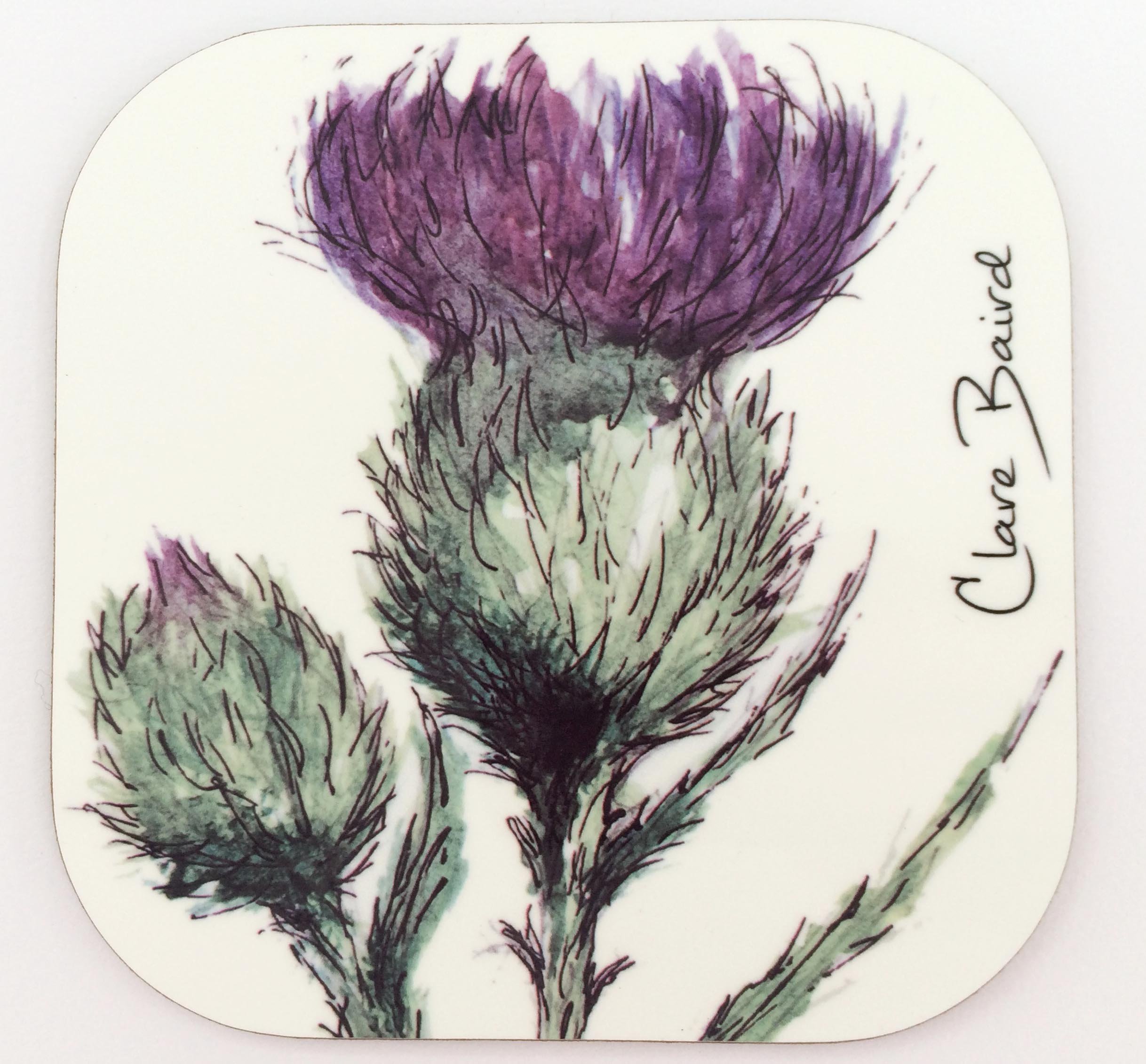 Flower of Scotland Coaster in a Scottish Thistle Design