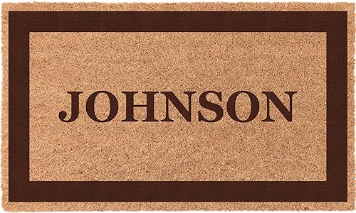 Miniatura 11 de COCO MATS 'N MORE Felpudo de coco personalizado con bordes de corazones florecientes marrones, 18 x 30 pulgadas, con respaldo de vinilo, tapetes