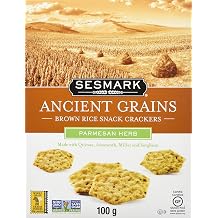 Sesmark Parmesan Herb Ancient Grains Brown Rice Crackers, 100 GR