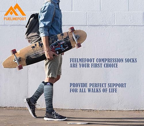 Miniatura 27 de FuelMeFoot - Paquete de 3 calcetines de compresión de color cobre, calcetines de compresión para mejorar la circulación, para mujeres y hombres, 00