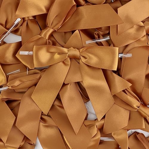 Vista 205 de AIMUDI Lazos giratorios para bolsas de golosinas de 3.5 pulgadas, lazos de satén azul turquesa para manualidades, lazos prefabricados con lazos Azul