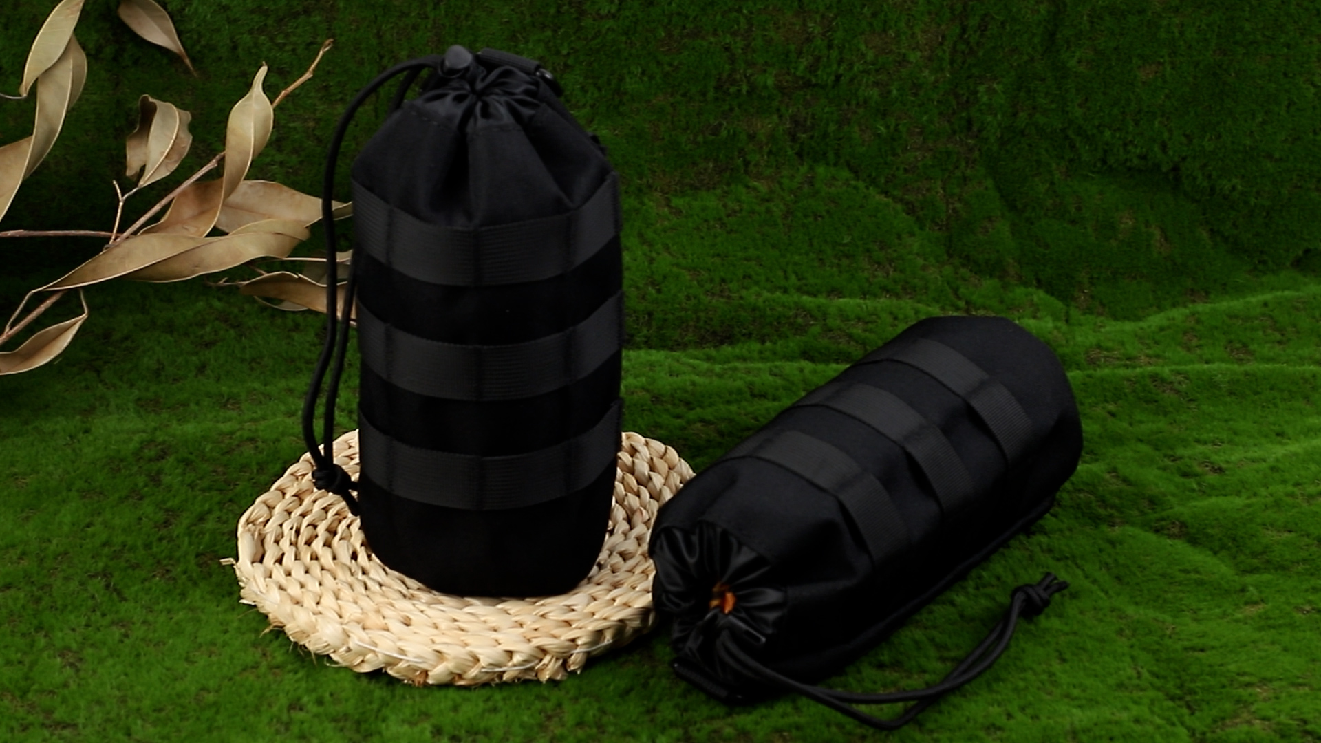 ChAusa Flaschenhalter Gürtel Schwarz - Nylon MOLLE Für Outdoor, Camping, Wandern
