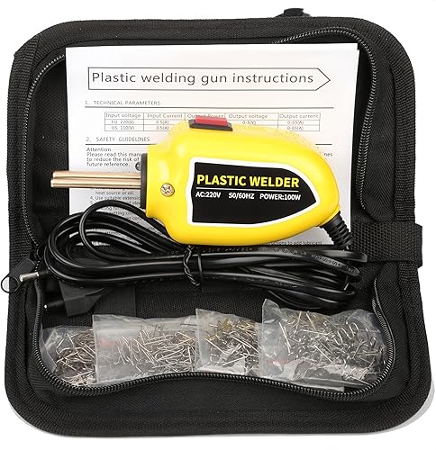 Miniatura 7 de Kit de soldadura de plástico portátil de 100 W, kit de soldadura de reparación de plástico de 110 V, kit de pistola de soldadura de plástico con 200