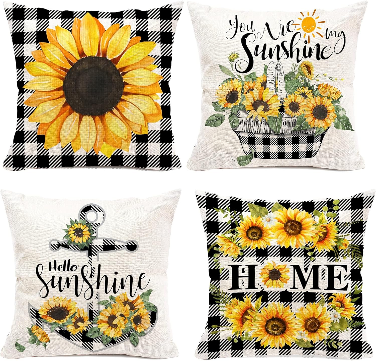 outdoor sunflower pillows
