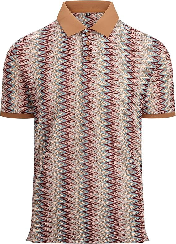 Alex Vando Mens Lace Polo Shirts Fashion Vibrant Short Sleeve Casual Shirts for Men