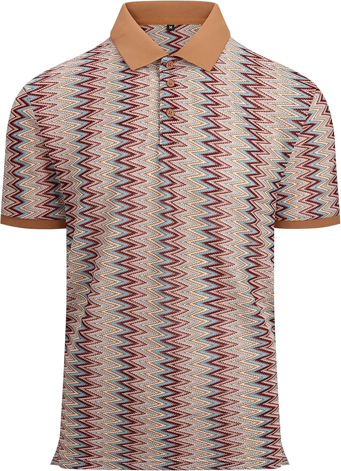 Alex Vando Mens Lace Polo Shirts Fashion Vibrant Short Sleeve Casual Shirts for Men