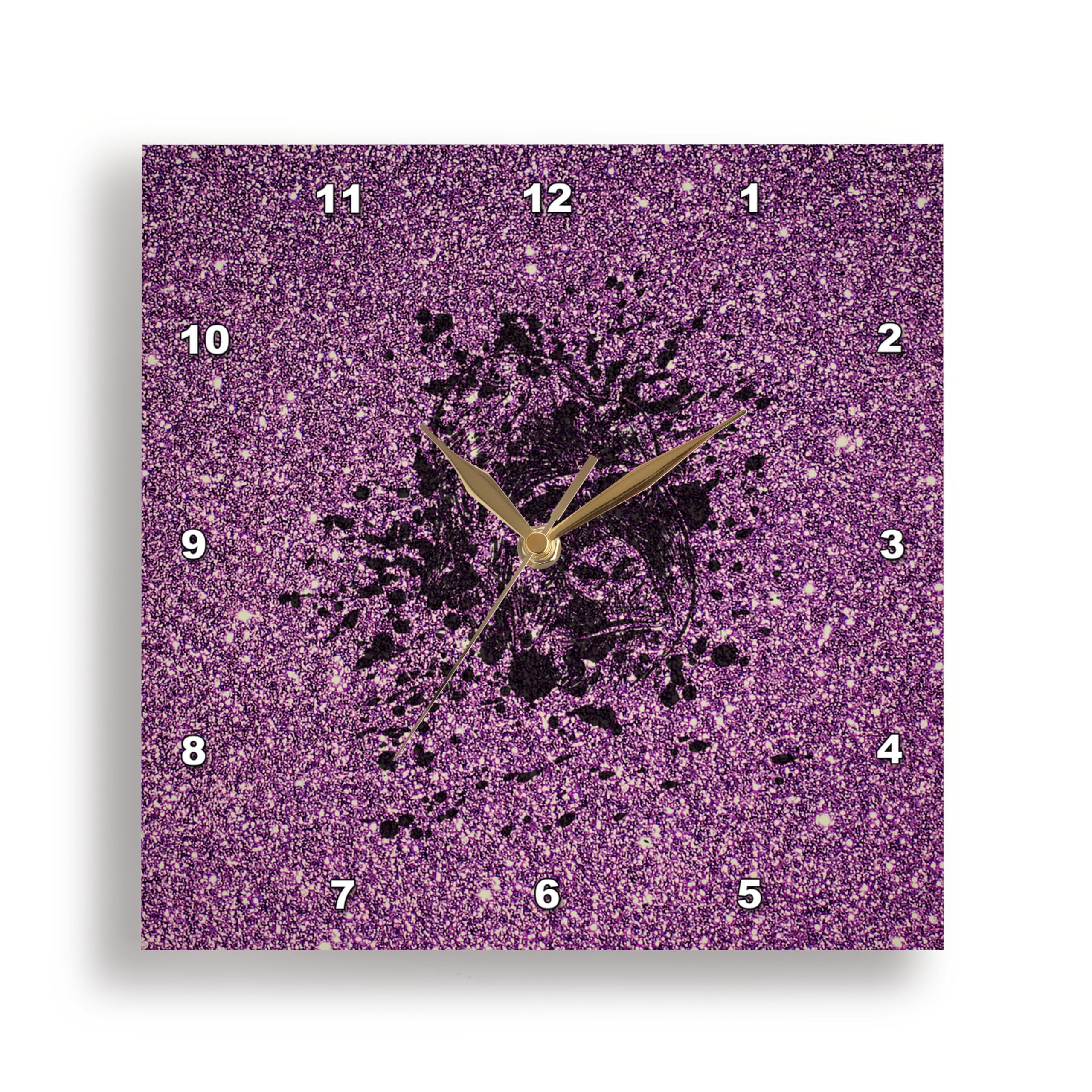 Horloge murale 3dRose violette : sublimez le salon avec cet accessoire 33x33 cm