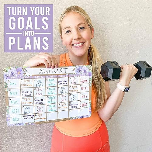 Miniatura 9 de Calendario magnético de borrado en seco para refrigerador, calendario magnético floral rústico para nevera, calendario magnético de borrado en seco