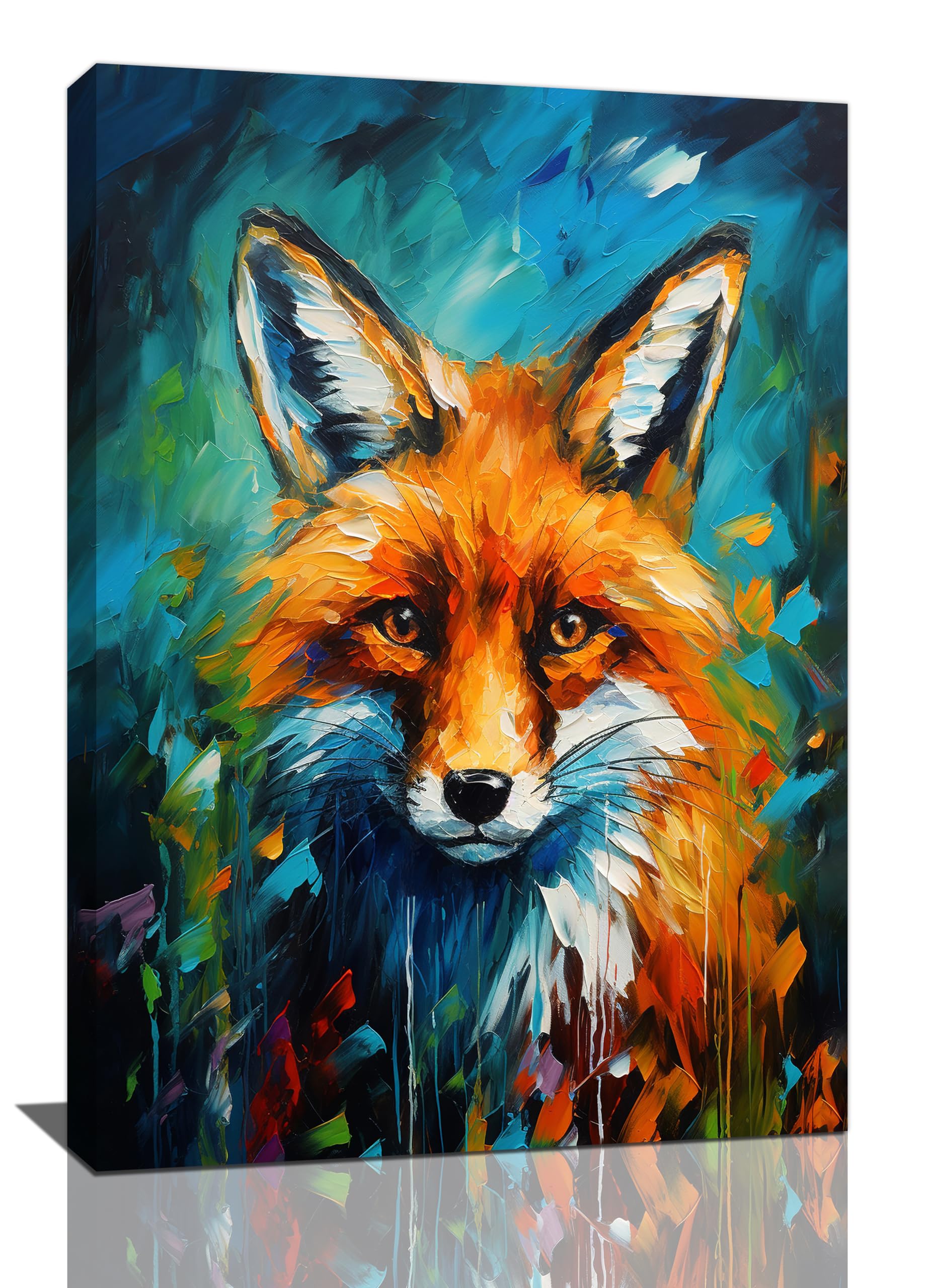LMYSXAOZ Banksy Fox Wall Art - Canvas Prints & Framed Artwork Home Office Decor 16"x24"