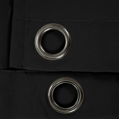 Miniatura 4 de Lush Decor Paneles de Cortinas con Ojales Aislantes Opacas para Ventana, Par, 52" W x 84" L, Negro - Diseño Clásico Moderno - Decoración Elegante de