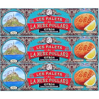 La M re Poulard Les Palets Citron 3 x 125g Value Pack French Lemon Cookies