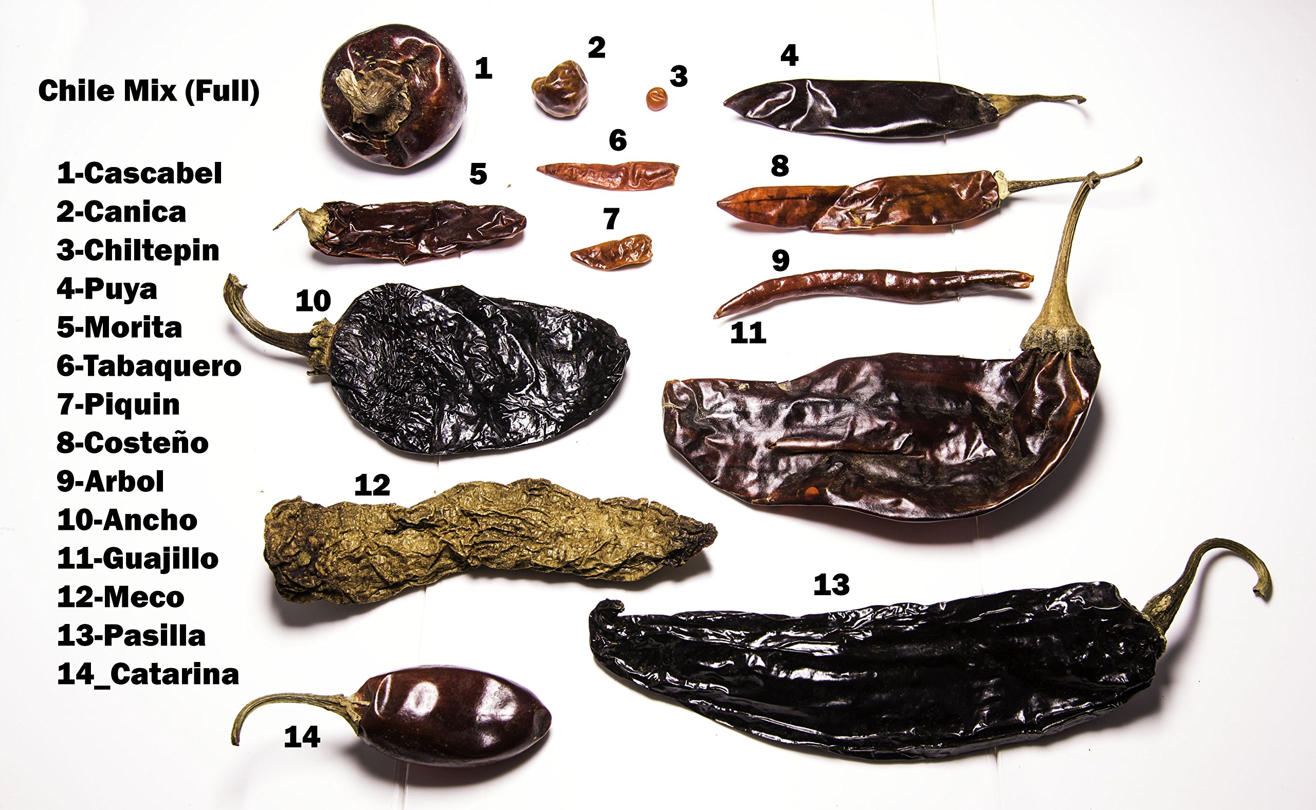 Buy Full Chile Collection 16 Different Dried Chiles from Mexico Chile