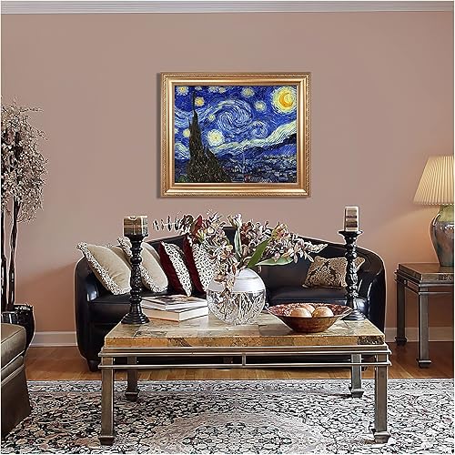 Miniatura 6 de AT ARTWORK The Starry Night de Vincent Van Gogh Tamaño del marco 36 x 30 pulgadas tamaño de la imagen 30 x 24 pulgadas reproducciones clásicas