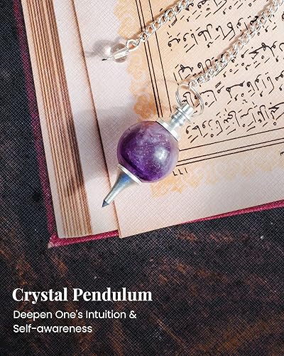 Miniatura 3 de Péndulo de amatista - Herramientas de adivinación - Péndulos de cristal - Cristales curativos y piedras - Péndulo de radiestesia - Energía de