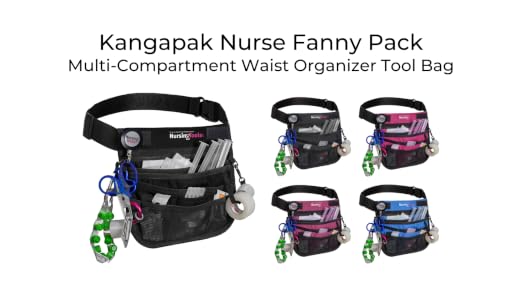 Nurse Fanny Pack With Elastic Leg Band – Multi-Compartment Waist Organizer For Medical Professionals, Students & Practitioners (Black Noche)