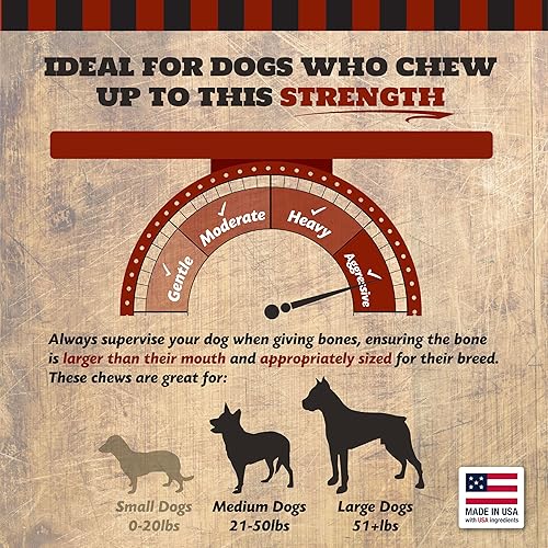 Miniatura 4 de Huesos de perro con vástago de carne para masticadores agresivos, golosinas para perros de raza grande, natural, resistente, juguete masticable,