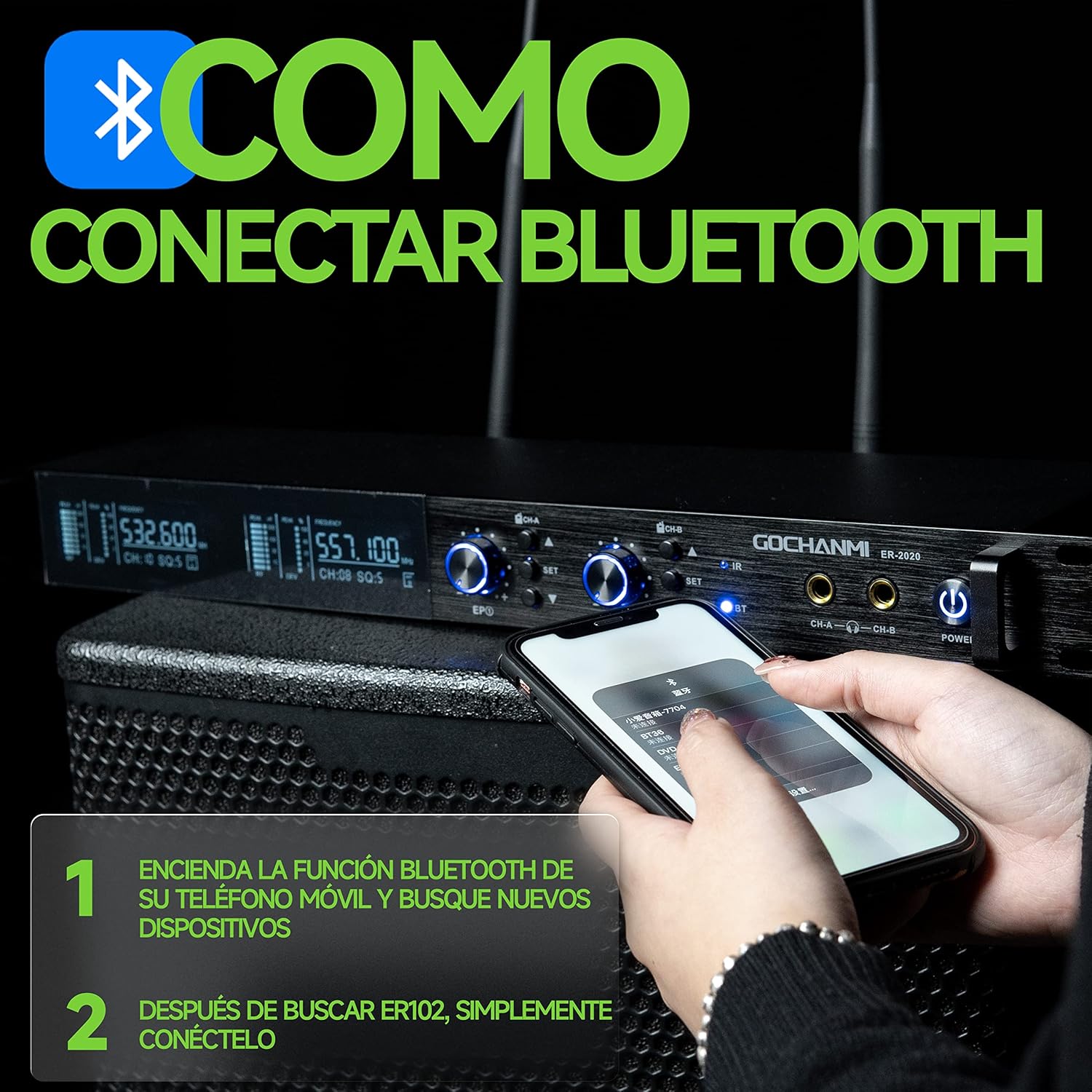 Steps to connect Bluetooth to Gochanmi ER2020Y