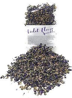 Dried Violets - Natural Violet Flower Sprinkles from Germany (Viola Odorata) - Perfect addition to any salad, snack or smoothie bowl | Net Weight: 0.35oz / 10g | Whole Viola Flowers
