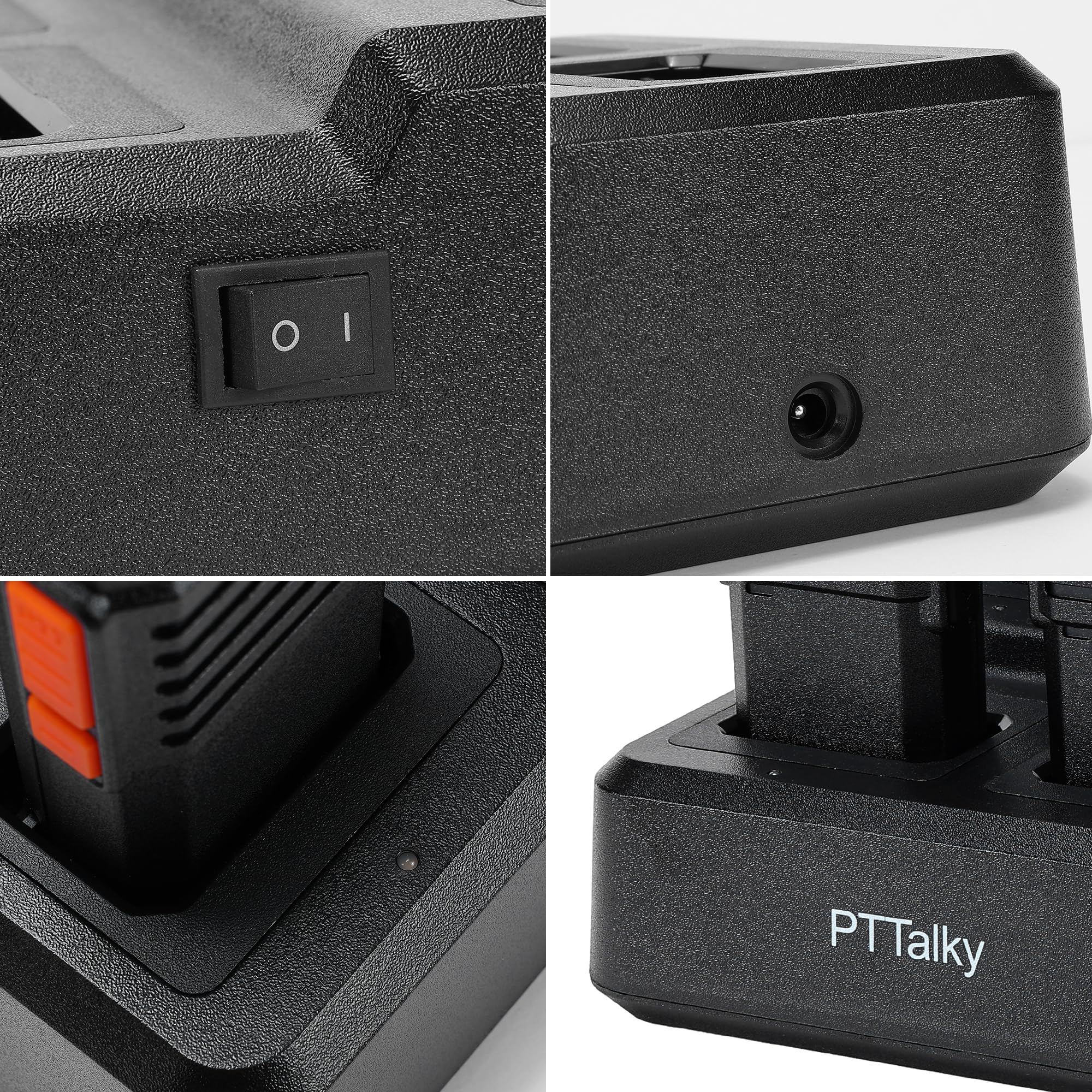 PTTalky PR2 Walkie Talkie PMR446 sin Licencia con Cargador de 4 Vías | 4Piezas 16 Channels de Larga Distancia Walkie Talkie set ,con VOX ,para Adultos Senderismo Industria, Lagerhaus