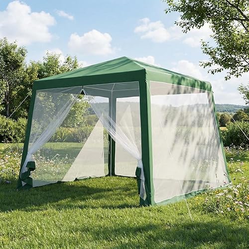 10x10 Pop Up Screen Tent Canopy with Mesh Netting Walls, Easy Setup Waterproof Outdoor Gazebo for Camping, Picnics, Backyard, Deck & Parties