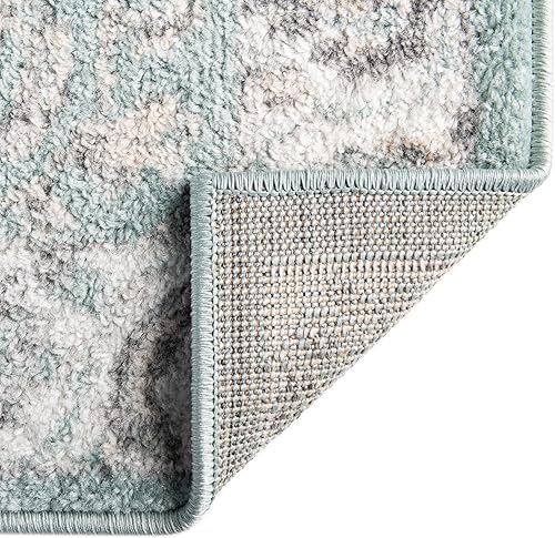 Miniatura 10 de Rugs.com Aurelia Collection - Alfombra de pelo medio de 3 x 5 pies, color aguamarina, perfecta para salas de estar, comedores grandes, planos