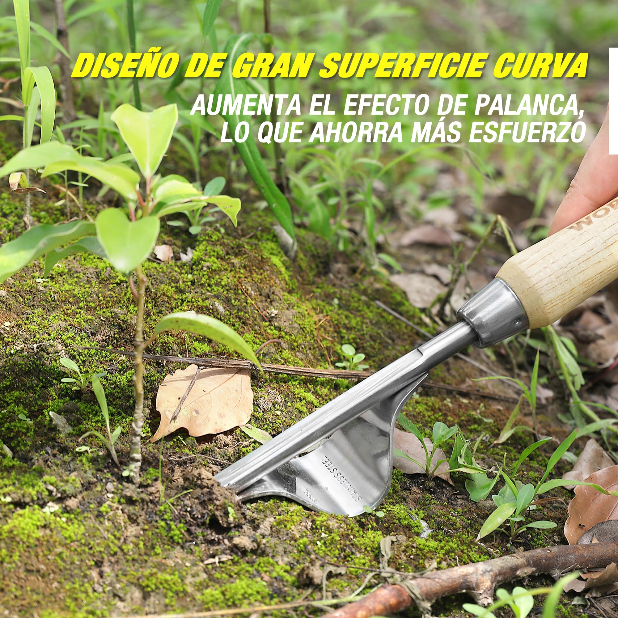 WORKPRO Juego de Herramientas para Jardín 8PC, Juego de Herramientas Jardinería de Acero Inoxidable, con Mango de Madera, Bolsa de Jardín