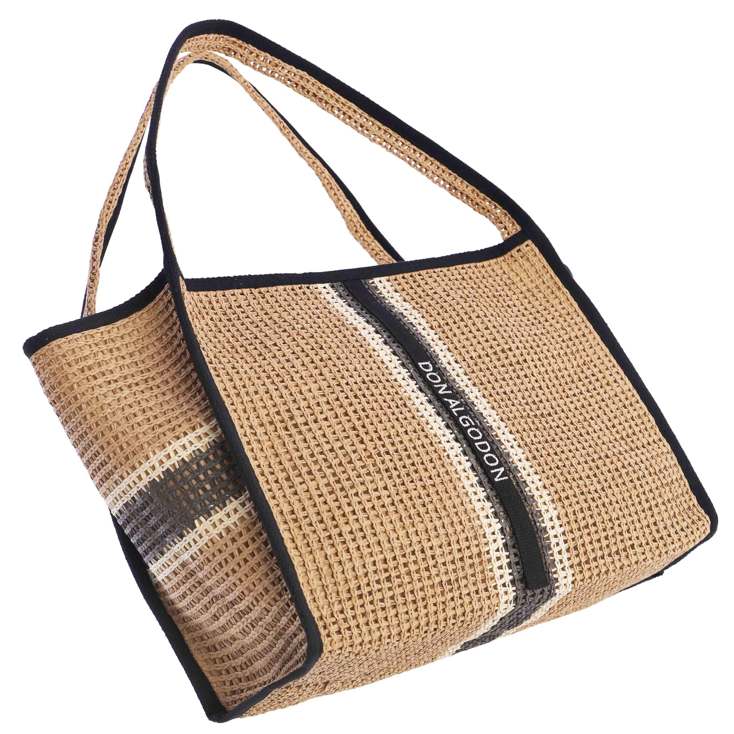 DON ALGODON | Bolso shopper mujer | Bolso mujer de rafia diseño artesanal para verano Seabird