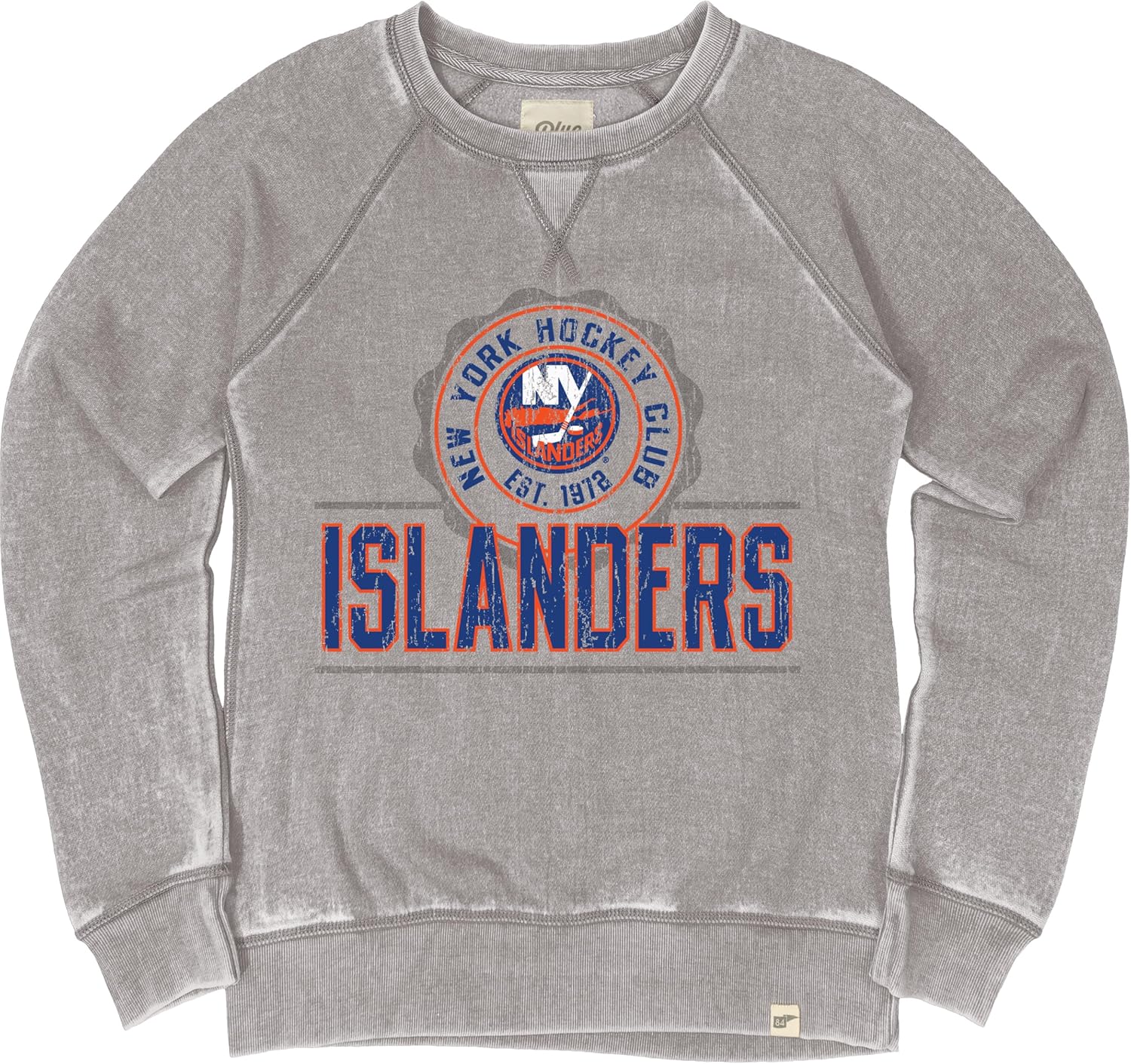 Blue 84 NHL womens Nhl Officially Licensed Women's Crewneck Sweatshirt Burnout Light Gray