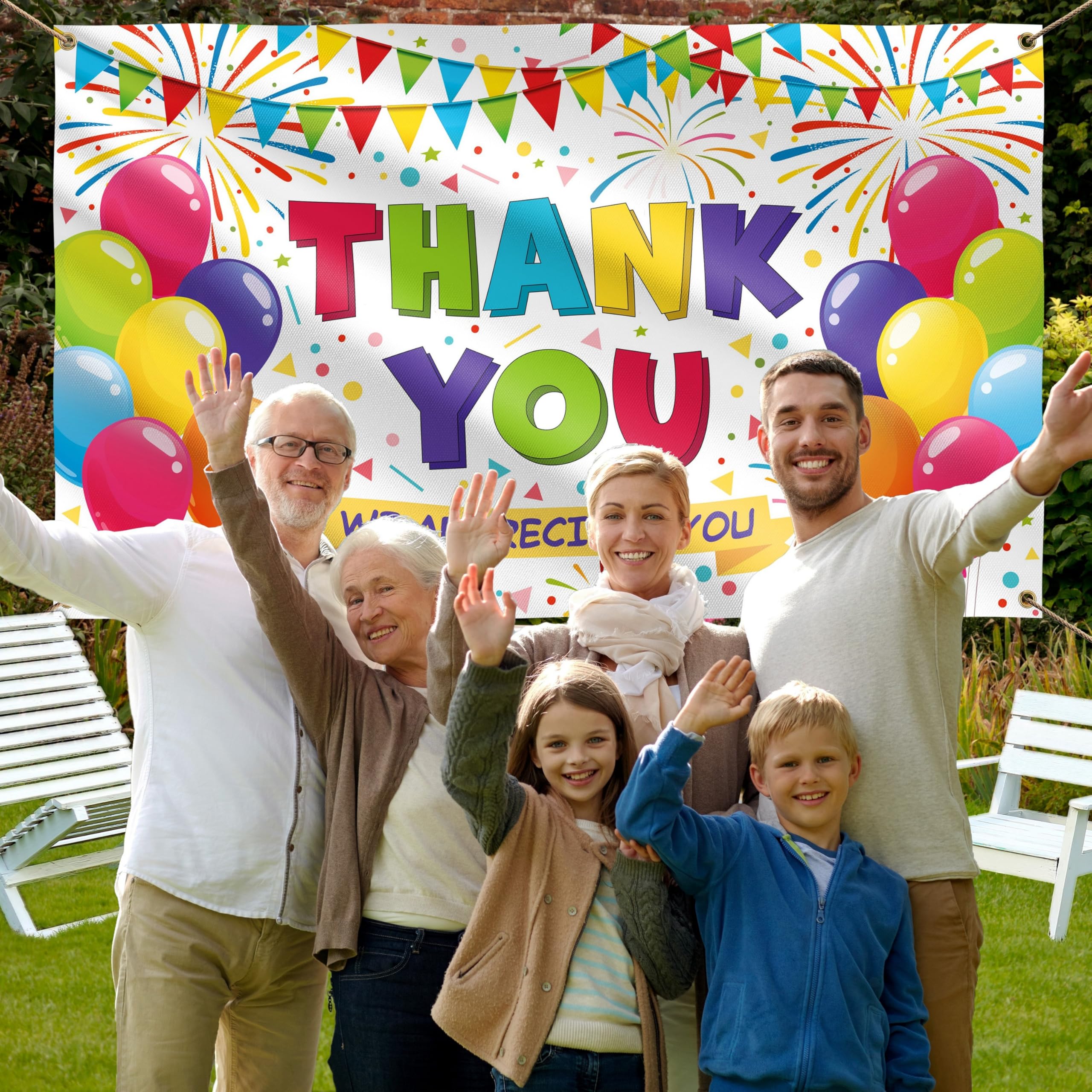 Thank You Banner, We Appreciate You Banner 5ft x 3ft, Appretiation Decorations for Employee of the Year Coworker, Staff - Image 3