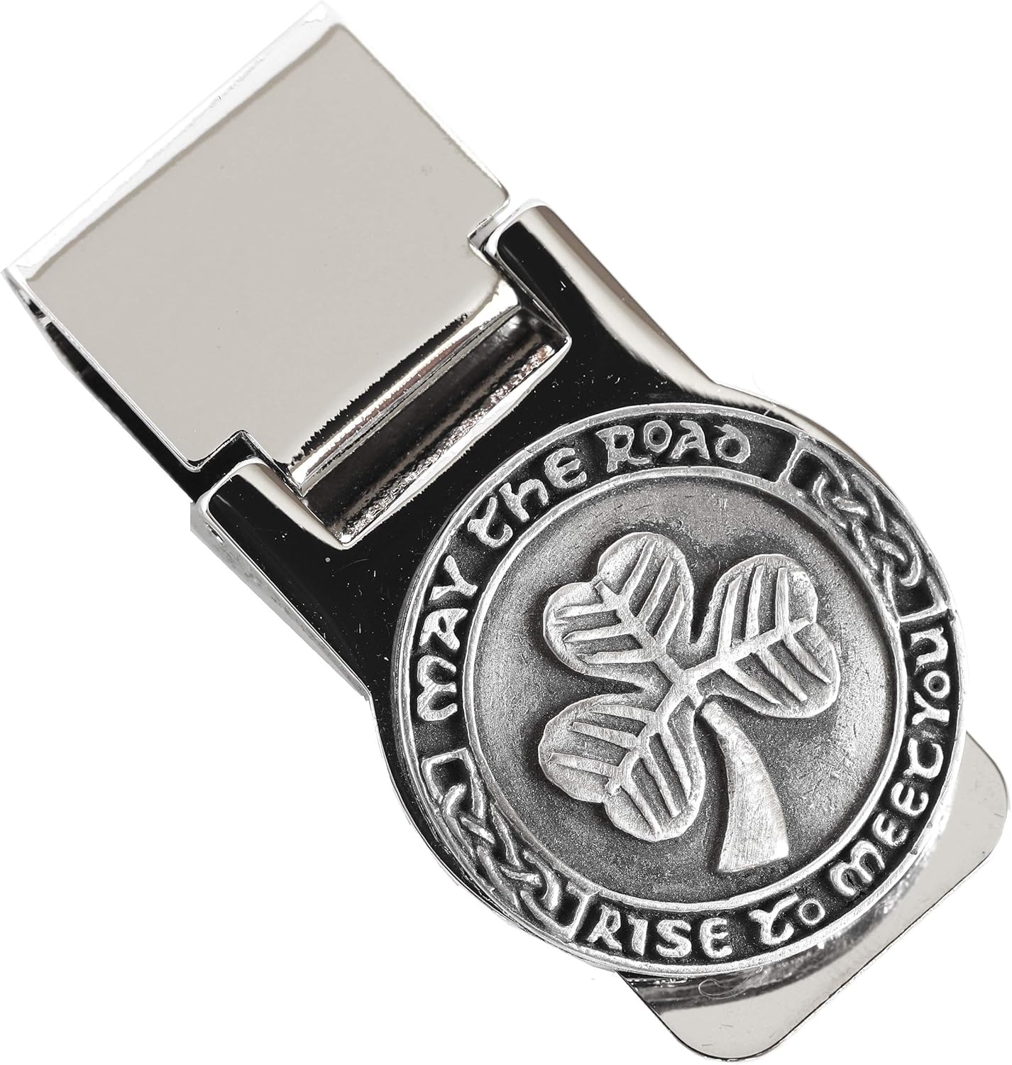 Biddy Murphy Money Clip for Men Spring Loaded Stainless Steel & Pewter Medallion Symbols, Imported