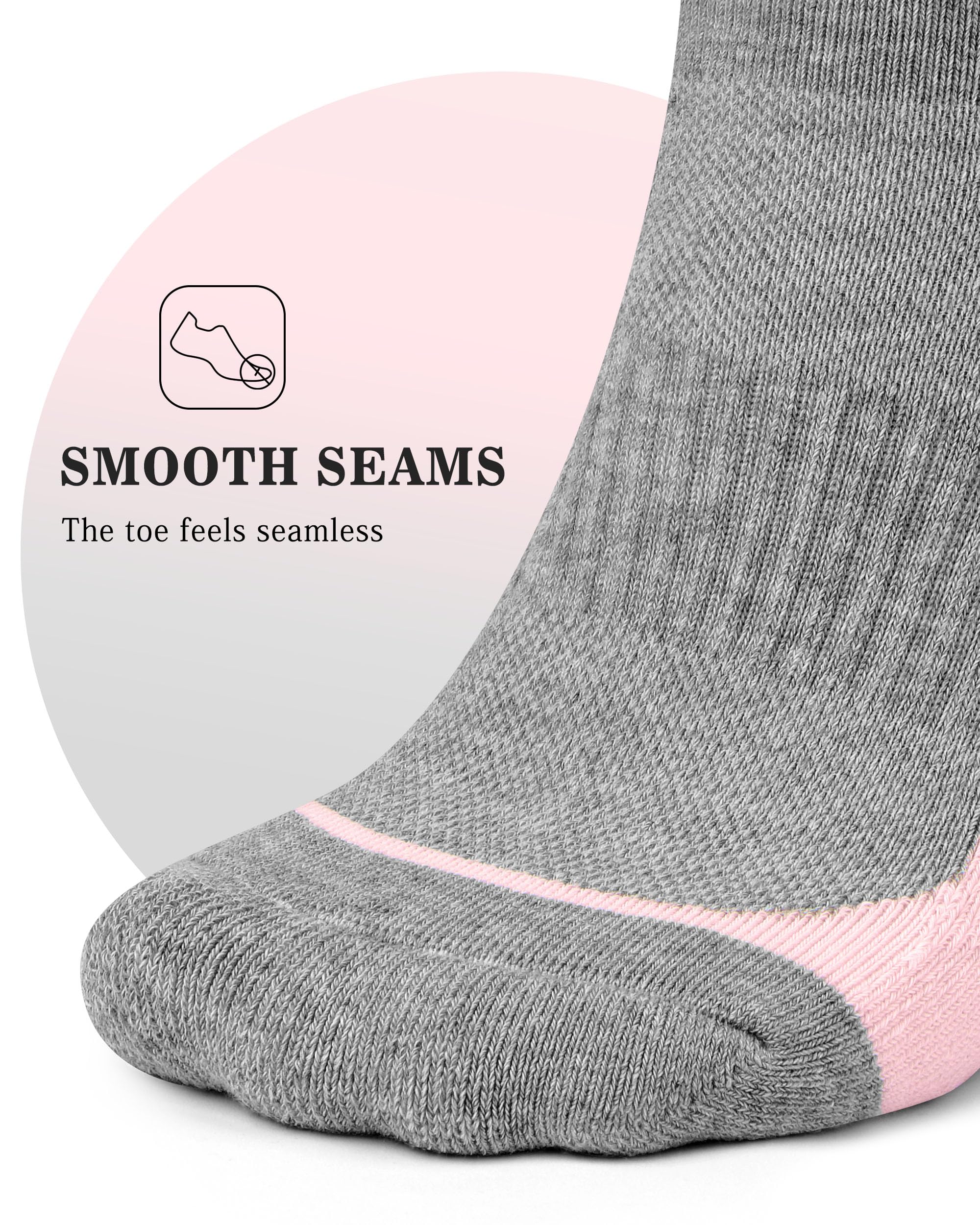 OGW Running/Athletics Ankle Socks for Women 5-Pack - Thick Cushioned with Arch Support,Moisture-Wicking for Yoga/Gym,size 5-12