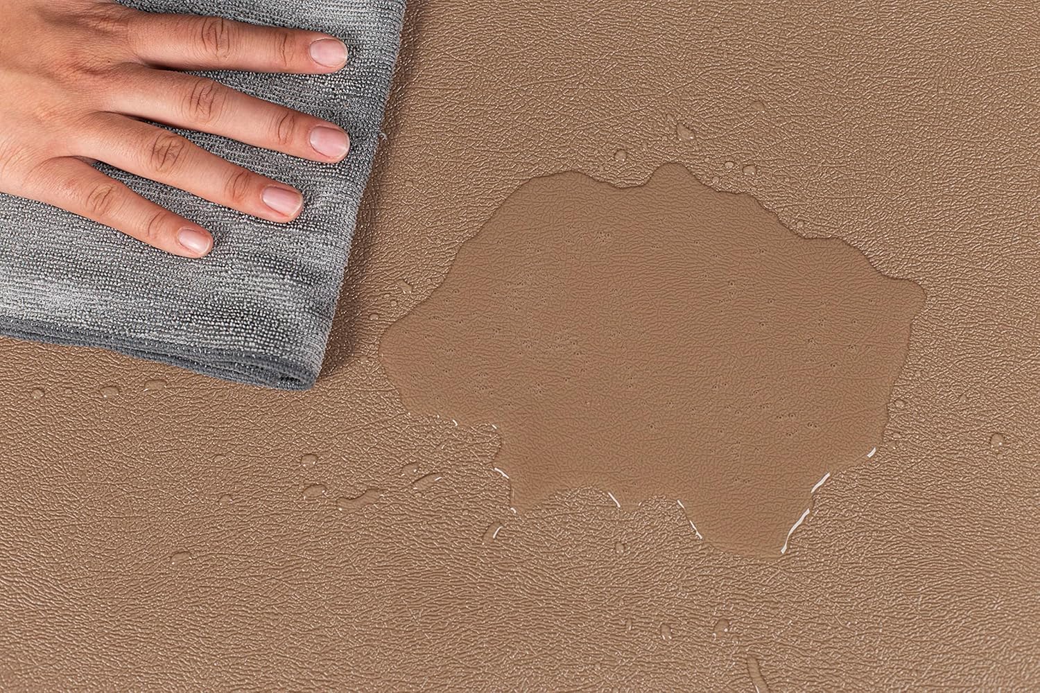 G-Floor Levant Pattern Vinyl Garage Floor Protector Mat (7'6" x 17', Sandstone Color), Extremely Durable, Waterproof Parking Pad and Flooring