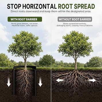 Tree Root Barrier 36in x 15ft x 60mil Tree Root Barrier Heavy Duty Bamboo Barrier Protects Sidewalks Roads and Driveways