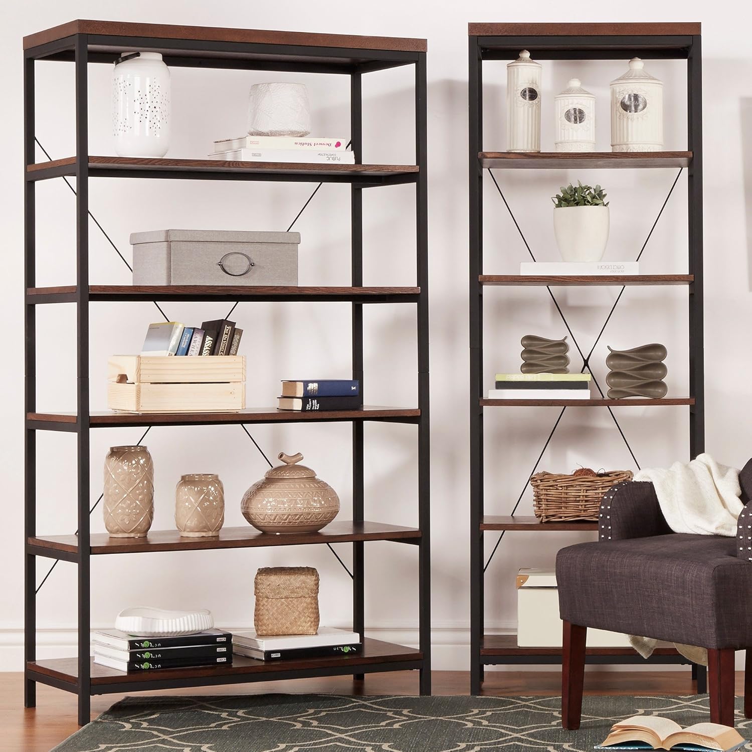 ModHaus Living Industrial Rustic Style Black Metal Frame 6