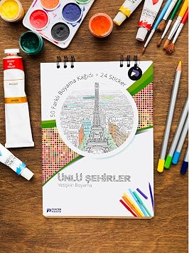 Postermanya Ünlü Şehirler Yetişkinler Için Boyama Kitabı, Mimari Mandala Boyama Kitabı, Boyama Defteri,boyama Sayfaları, Yetişkin Boyama Seti