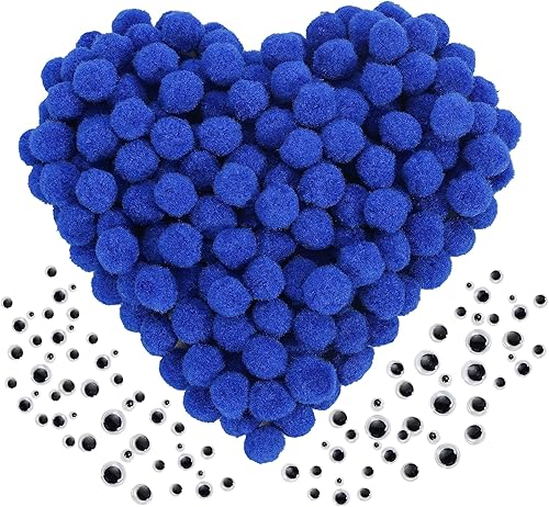 Miniatura 80 de Caydo [400 piezas] - 300 pompones surtidos de 1 pulgada con 100 pompones multicolor para artes y manualidades para niños, decoración de manualidades