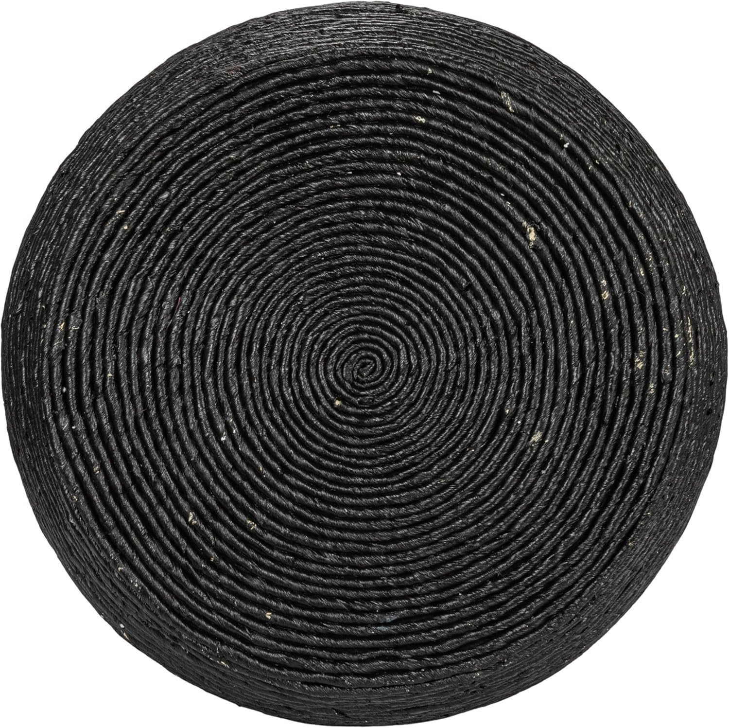 Creative Co-Op Round Handwoven Corn Rope Barrel Coffee Table, Black