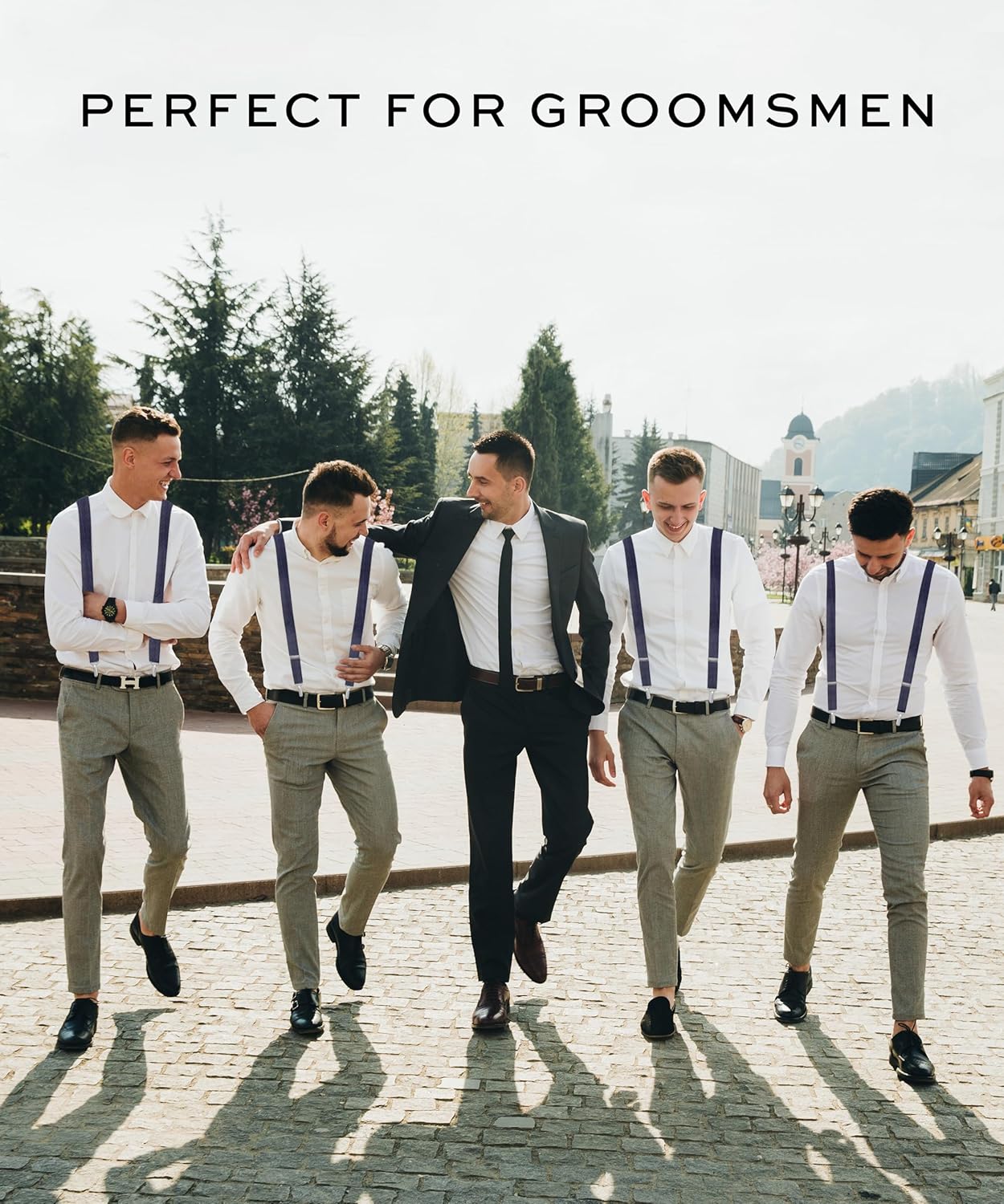 Suspenders for Men Heavy Duty - Adjustable 1” Y-Back Men's Suspenders for Dress Pants | Strong Metal Clips, Everyday Wear - Image 3