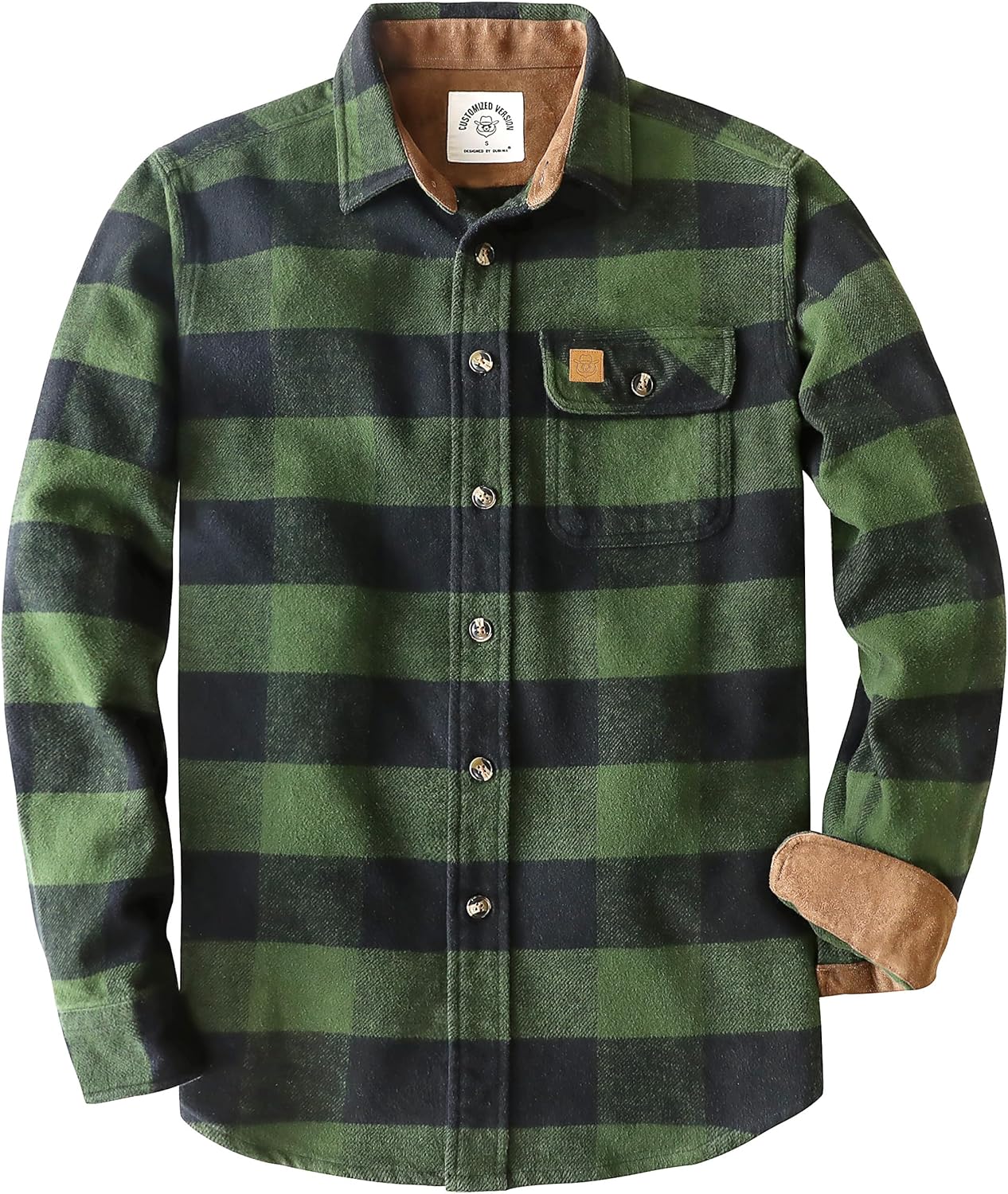 Dubinik® 13oz Ultra Heavyweight Flannel Shirt for Men Long Sleeve Casual Button Down Soft Cotton Plaid Warm Shirts