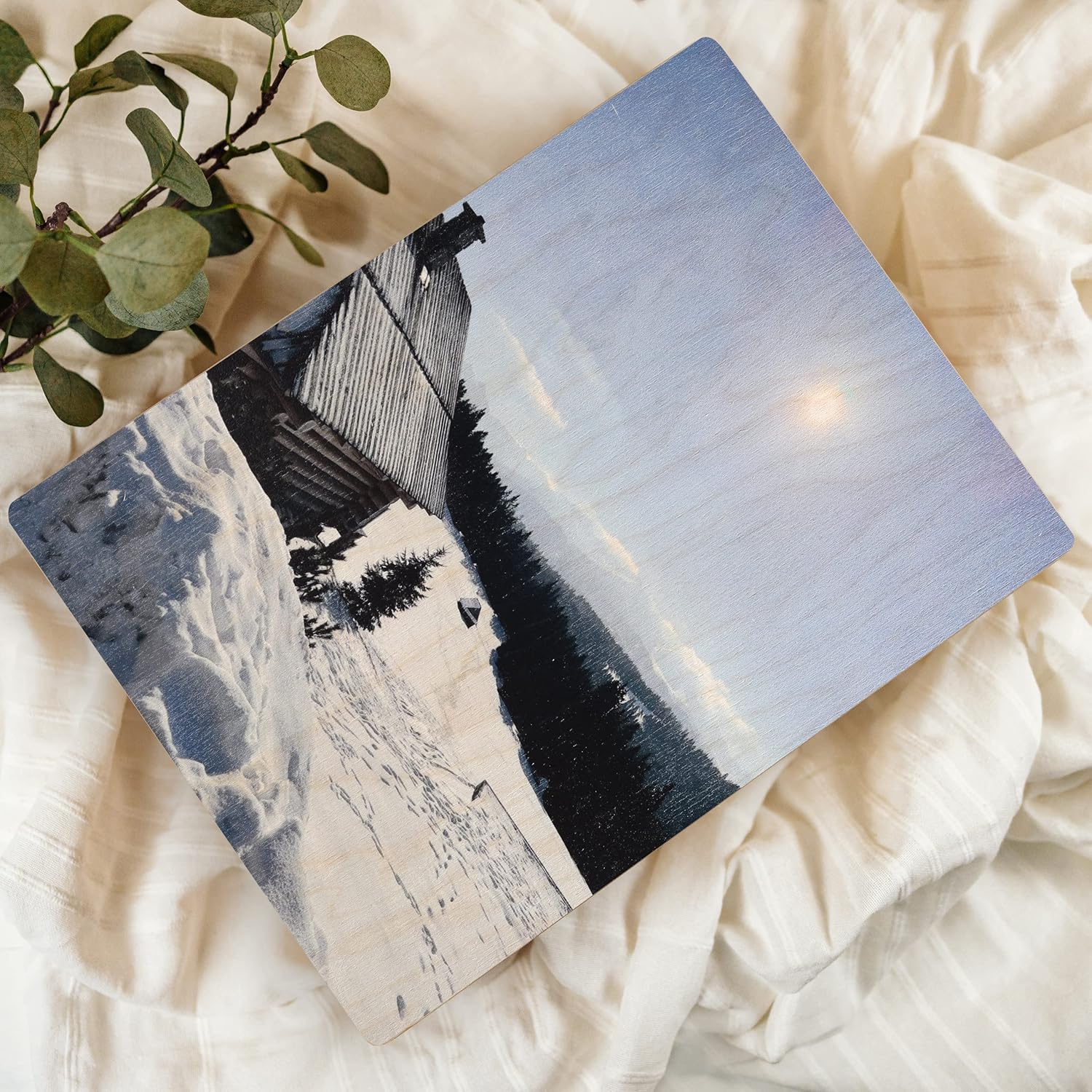 Personalised Wooden Storage Box Photo Box | 15.74x11.81x9.44in | Pressed Lid & Engraving | Photo or Logo | Unpainted Gift Box | Rough & UNSANDED Keepsake Memory Souvenir Chest